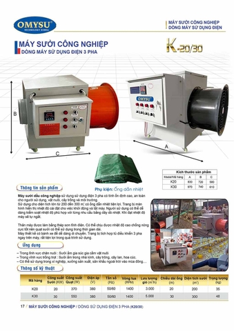 Máy sưởi công nghiệp Omysu