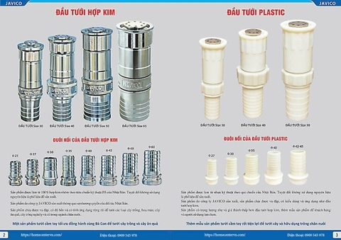 Đầu Tưới Nhựa Plastic & Hợp Kim Javico - Giải Pháp Tưới Tiêu Hiệu Quả, Bền Bỉ