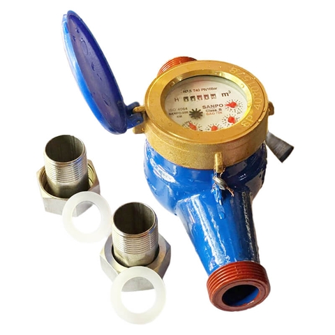 Đồng hồ từ nước sạch thân gang nối ren Bảo Tín-Sanpo - CHƯA kiểm đinh/hiệu chuẩn