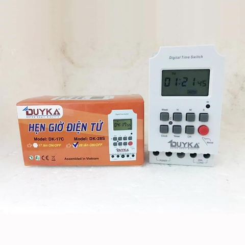 Hẹn giờ điện tử DK28S - chỉnh giây - 25A