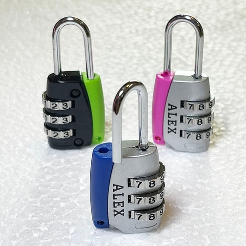 Ổ khóa số nhỏ 3 số Alex, cài đặt được số theo nhu cầu, để khóa túi xách, vali, tủ nhỏ...