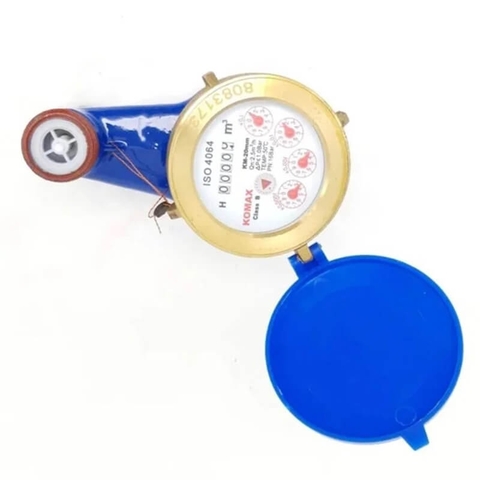 DN20-lắp đứng - Đồng hồ nước sạch sinh hoạt lắp đứng DN20 dẫn động từ - răng 27mm - có hiệu chuẩn - Komax Hàn Quốc