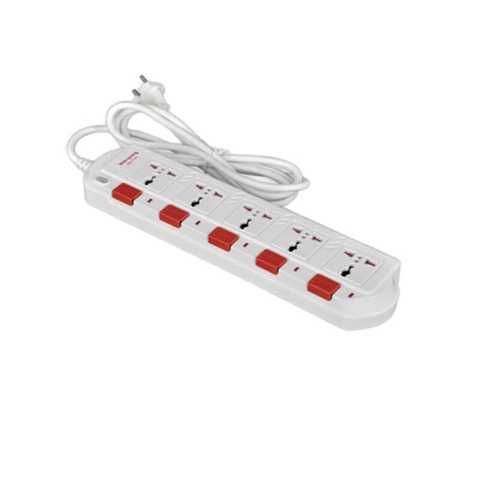 Ổ cắm điện 5 lỗ 3 chấu đa năng dây dài 2 mét và 5 mét Điện Quang SM750SL
