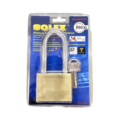 Ổ khóa Solex R60XL thân đồng 60mm càng dài