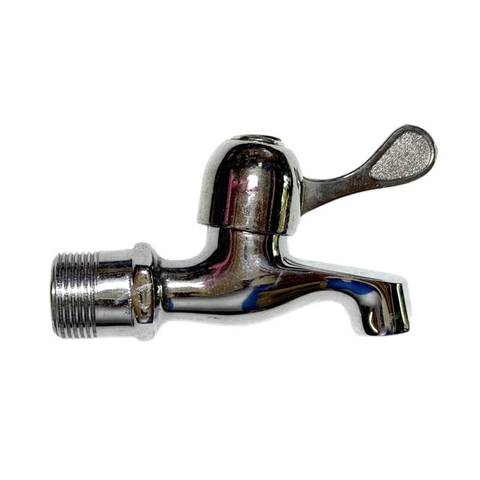 Vòi hồ nước răng 27mm chất liệu thau mạ crom