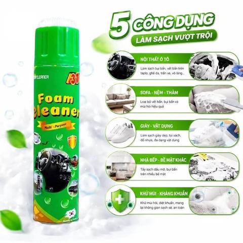 Chai Xịt Bọt Tuyết Vệ Sinh Đa Năng Foam Cleaner 3T 650ml