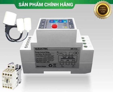 Combo Rờ le an toàn SRF-111X Plus + phao điện tử GL2A + Khởi động từ
