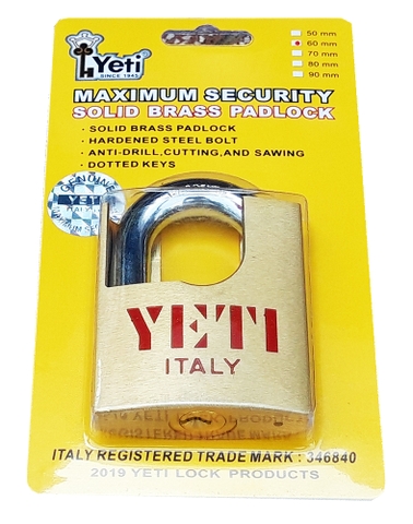 Khóa chống cắt Yeti 60mm chìa điện tử