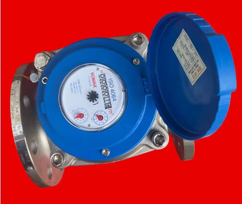 DN50 - Đồng hồ nước Komax thân inox DN50 nối bích - Có Hiệu chuẩn