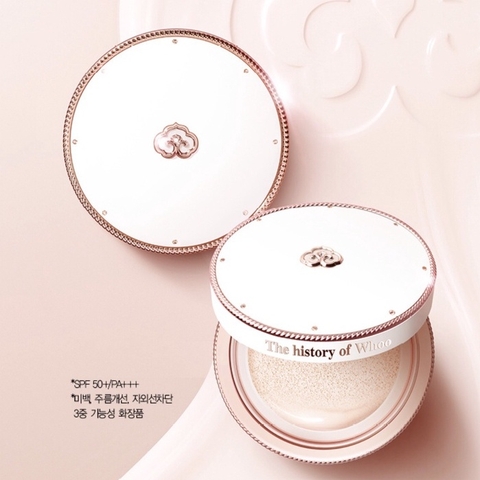 Set phấn nước whoo trắng da Seol Radiant White Tone Up Sun Cushion