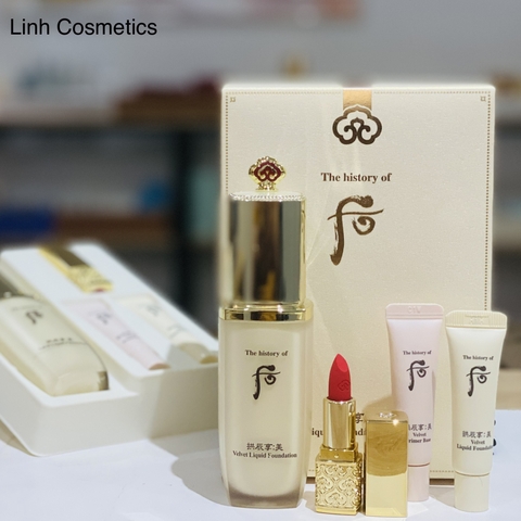 Kem nền Whoo Velvet Liquid Foundation Special Set (4 sp)