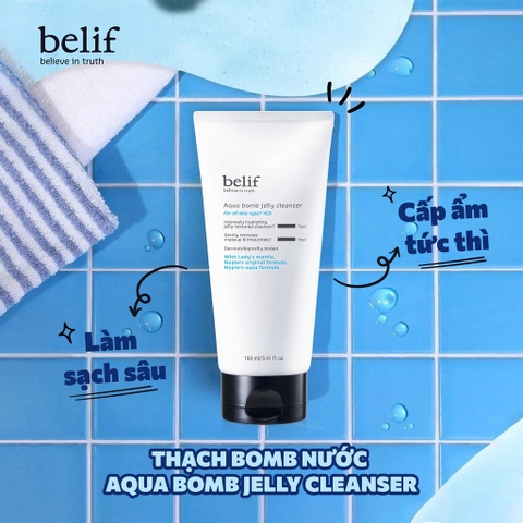 Gel Rửa Mặt Dạng Thạch Belif Aqua Bomb Jelly Cleanser 160ml