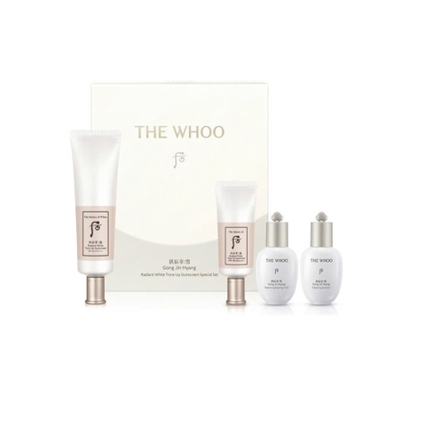 Set Kem Chống Nắng Dưỡng Trắng Whoo Gongjinhyang Seol Radiant White Tone Up Sunscreen SPF50+/PA++++