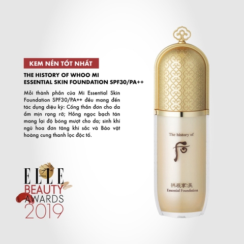 Kem Nền Che Khuyết Điểm Whoo Mi Essential Foundation Spf30/Pa++40ml ( CTY LGvina)
