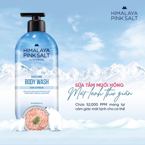 Sữa Tắm Muối Hồng Himalaya Pink Salt Mát Lạnh Và Thư Giãn Cool & Freeze 500g