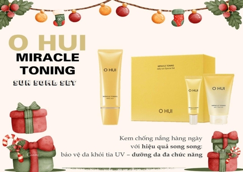 Set Kem Chống Nắng Đa Nắng Ohui Miracle Toning Daily Sun Special Set