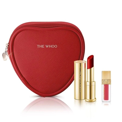 Bộ Son Dưỡng Whoo Glow Lip Balm Màu Red Vỏ Tim Mẫu Mới