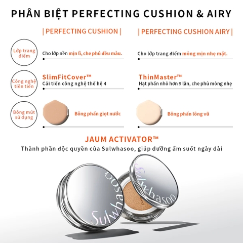 Phấn Nước Sulwhasoo Perfecting Cushion Coussin De Teint SPF50+ PA+++ 30g (Tặng kèm lõi)