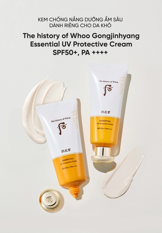 Bộ Kem Chống Nắng Dưỡng Ẩm Whoo Whoo Gongjinhyang Essential UV Protective Cream SPF 50+/PA++++ Special Set