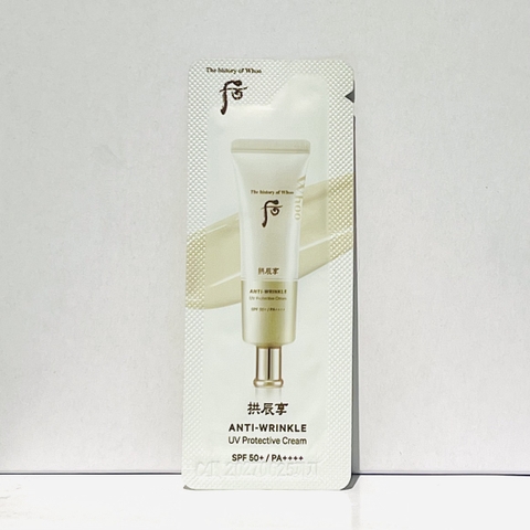 Gói Kem Chống Nắng Chống Nhăn WhooGongjinhyang Anti Wrinkle UV Protective Cream SPF 50+ PA++++ 1ml