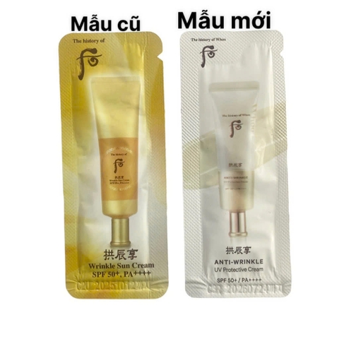 Gói Kem Chống Nắng Chống Nhăn WhooGongjinhyang Anti Wrinkle UV Protective Cream SPF 50+ PA++++ 1ml