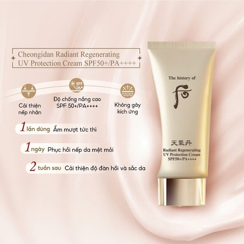 Kem Chống Nắng Tái Sinh Da Whoo Cheongidan Radiant Regenerating UV Protection Cream 50ml