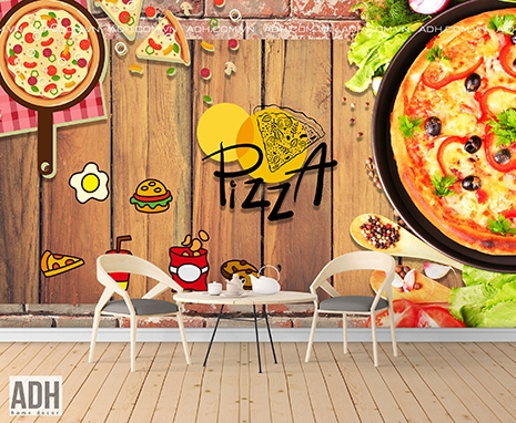 Tranh dán tường Pizza ADH200305