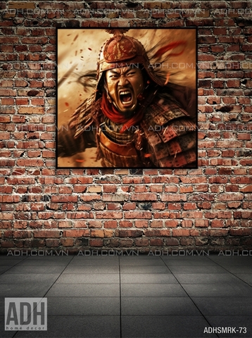 Tranh tráng gương chân dung chiến binh Samurai