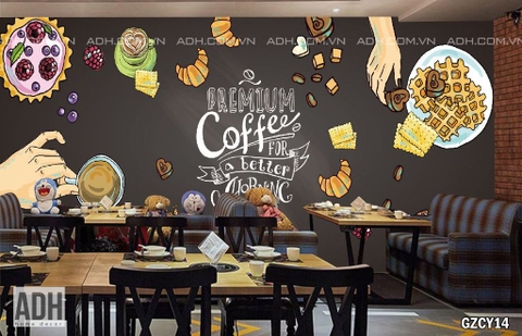 Tranh Dán Tường Quán Cafe GZCY14