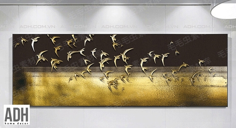 Tranh treo tường đàn chim vàng ADH190223-30