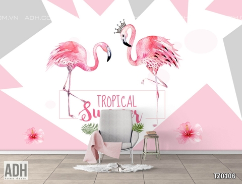 Tranh Dán Tường Flamingo TZ0106