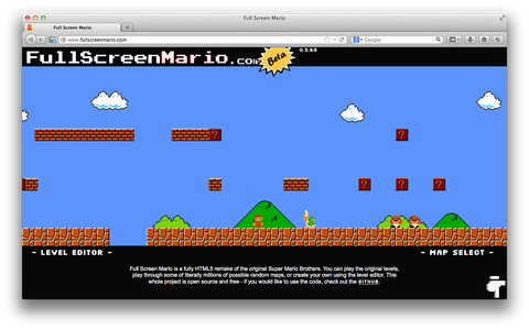 Quay lại tuổi thơ với Super Mario chơi ngay trên nền web