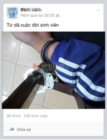 Shock: Sau khi đâm chết bạn, nam sinh trường TDTT còn up ảnh còng tay lên FB?