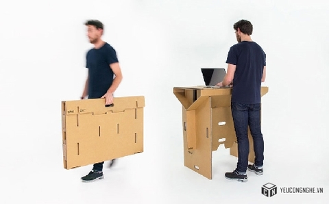 Bàn gấp di động từ bìa cát-tông siêu sáng tạo