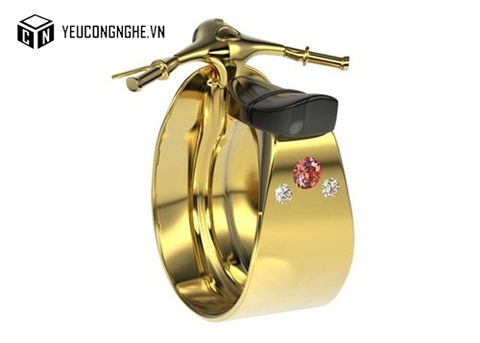 Nhẫn cưới hình xe Vespa độc đáo cho các cặp đôi