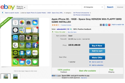 eBay cấm bán điện thoại cài sẵn Flappy Bird