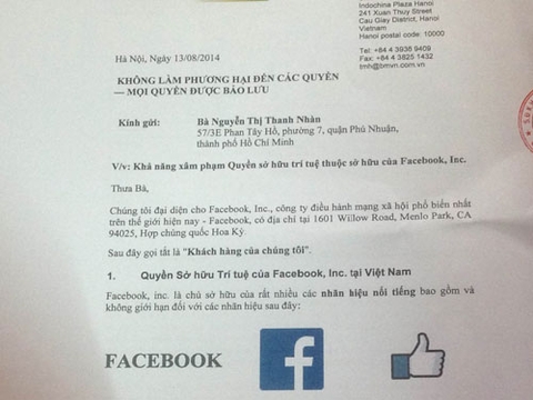 Facebook ‘dọa kiện’ một nhà hàng 'trùng tên' ở Việt Nam