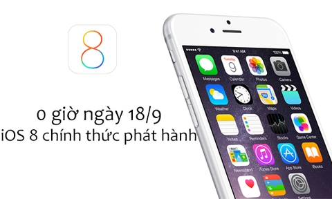 iOS 8 bản chính thức sẽ cho tải về từ 0 giờ sáng mai