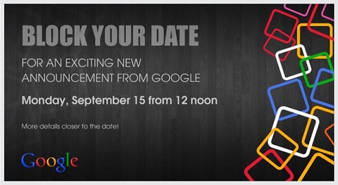 Google gửi thư mời sự kiện ngày 15/9 tại Ấn Độ