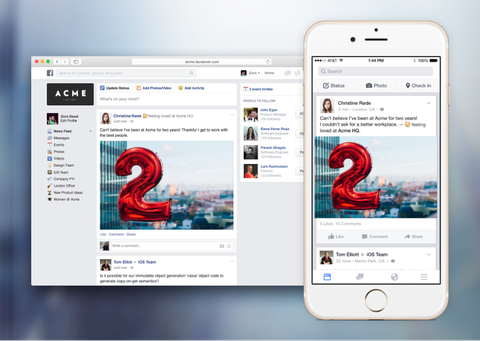 Ra mắt Facebook at Work dành riêng cho dân văn phòng