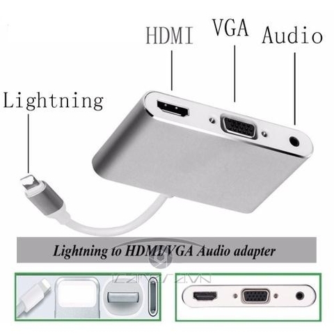 Bộ chuyển đổi tín hiệu Lightning ra HDMI/VGA/Audio adapter X6L-2