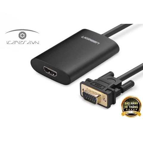 Cáp chuyển VGA to HDMI tích hợp Audio chính hãng Ugreen 40264