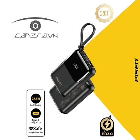 Sạc dự phòng PISEN QUICK POWERLink Sunny 22.5W TP-D096(GLB)