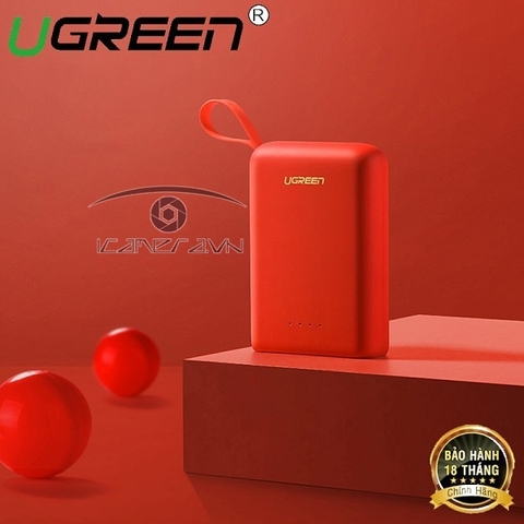 Pin sạc dự phòng màu đỏ Ugreen 60198 dung lượng 10000Mah