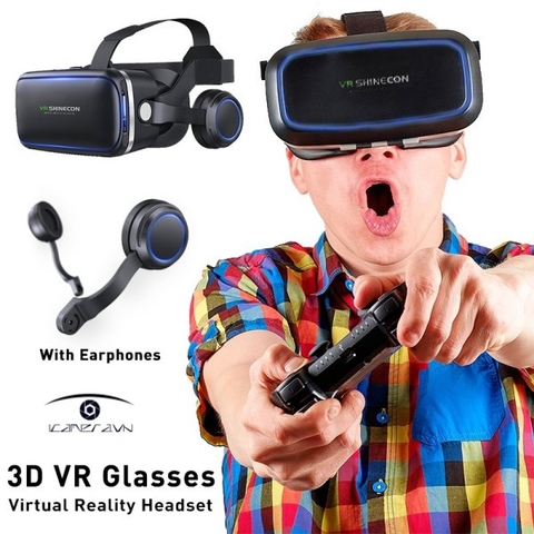 Kính thực tế ảo VR Shinecon Headset 6.0 kèm tai nghe, điều khiển