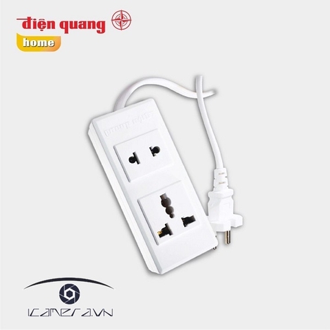 Ổ cắm Điện Quang ĐQ 001A-02 ( 2 lỗ )