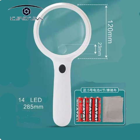 Kính lúp cầm tay 14 đèn led