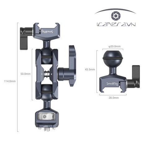 SmallRig 3875 - Magic Arm with Dual Ball Heads (1/4”-20 Screw and NATO Clamp)