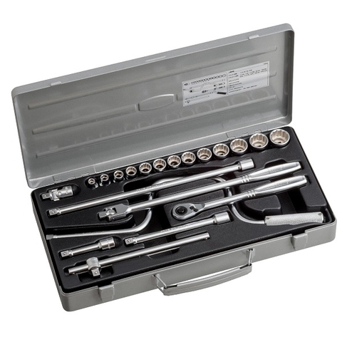 Hộp đầu khẩu và cần vặn TONE 21 chi tiết 3/8" 1500