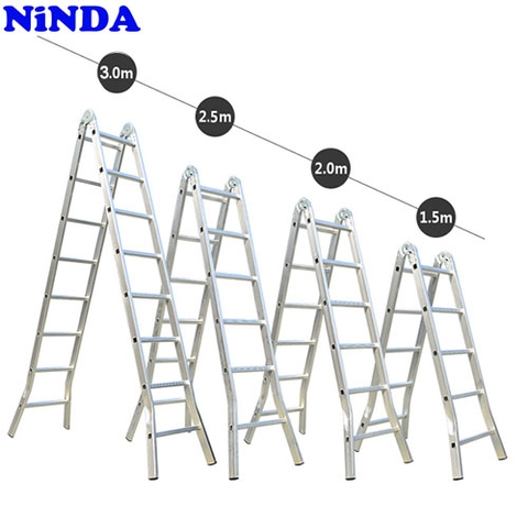 Thang nhôm gấp chữ A Ninda ND-207 (2m)